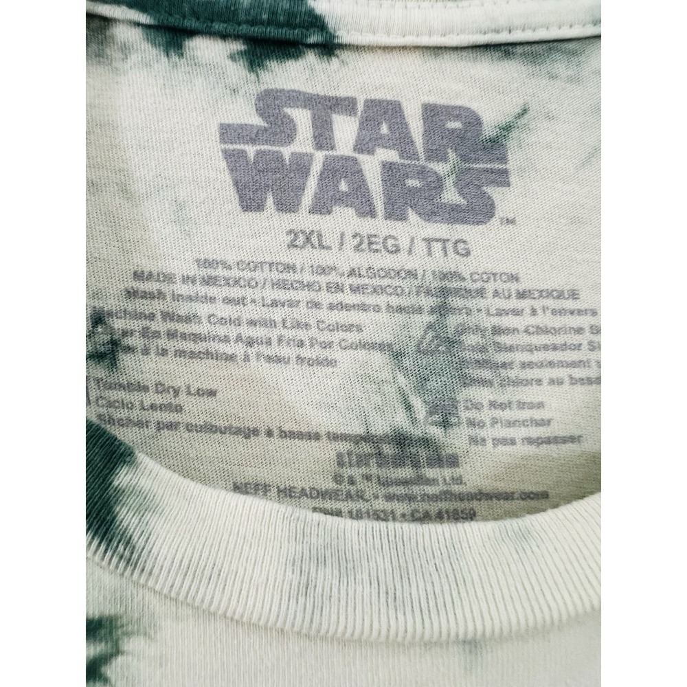 Star Wars NEFF Brand Men's T-Shirt Grogu Baby Yoda Green Tie Dye 2XL - Picture 4 of 9